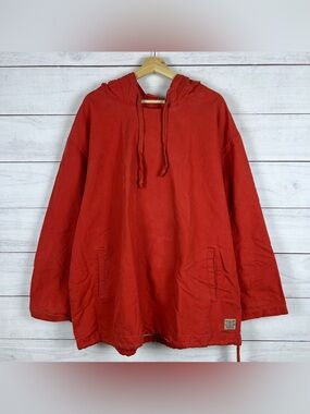 Vintage Abercrombie & Fitch Mens Large Canvas Lined Pullover Jacket Hoodie 90s